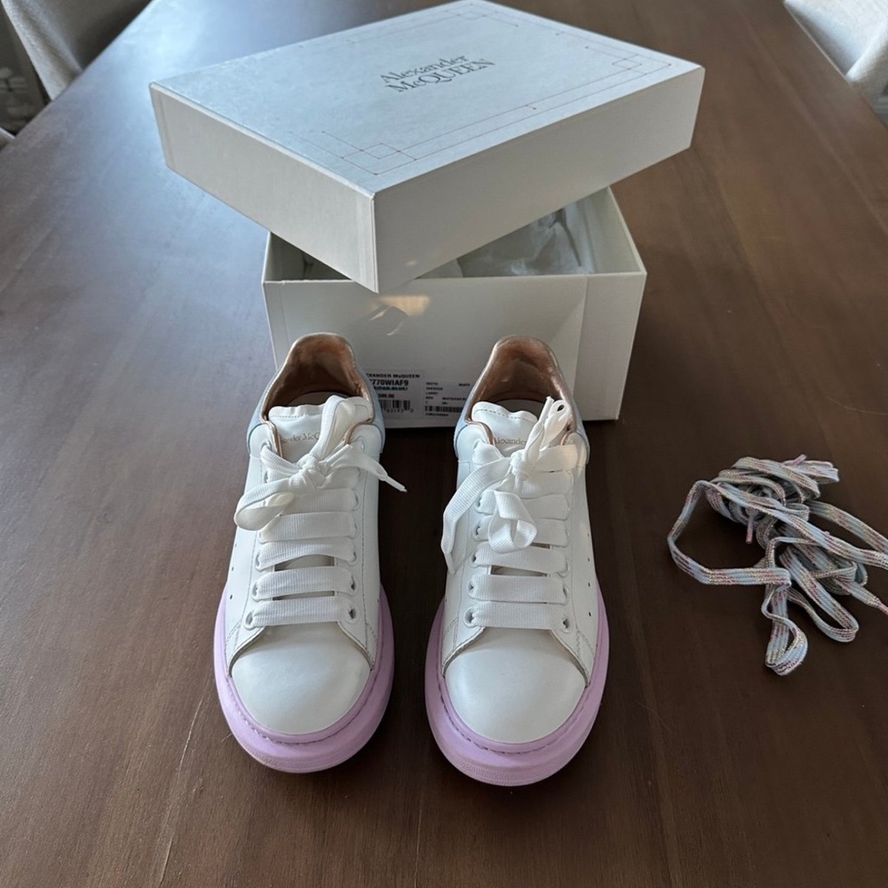 Alexander McQueen White Blue Lilac  Sneakers